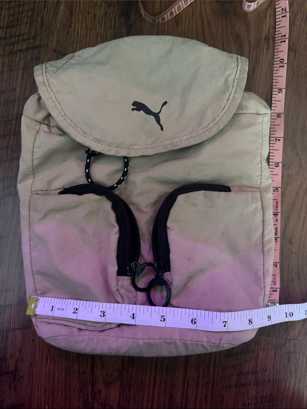 Puma Mini Backpack in Khaki w/ Black Accents 38.B1